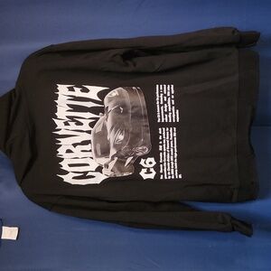 Men's Black Pullover Hoodie with Chest Logo